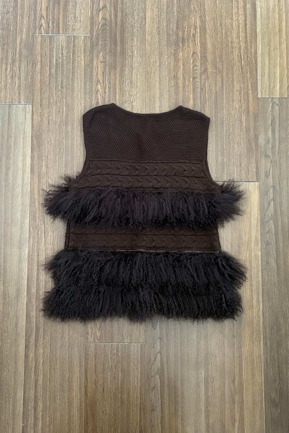 Brown Knit & Fur Trim Vest 39,000원  - CO 상품이미지5