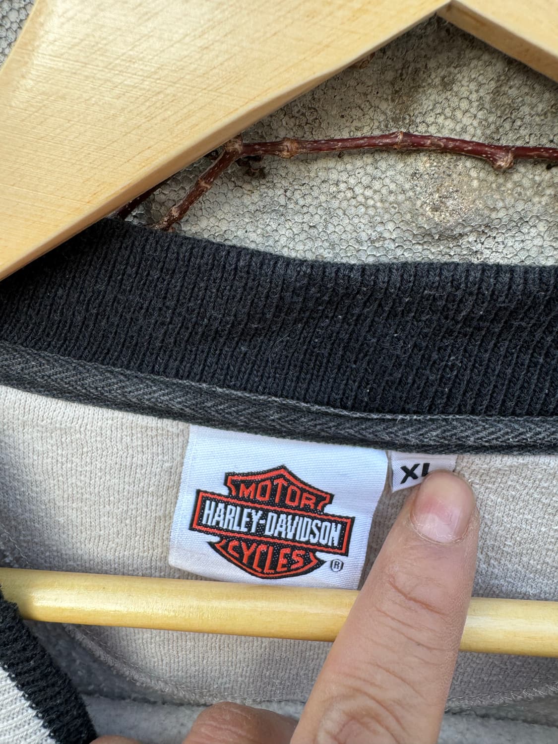 00s 할리데이비슨 빈티지 스웻 셔츠 맨투맨 베이지 상품이미지8