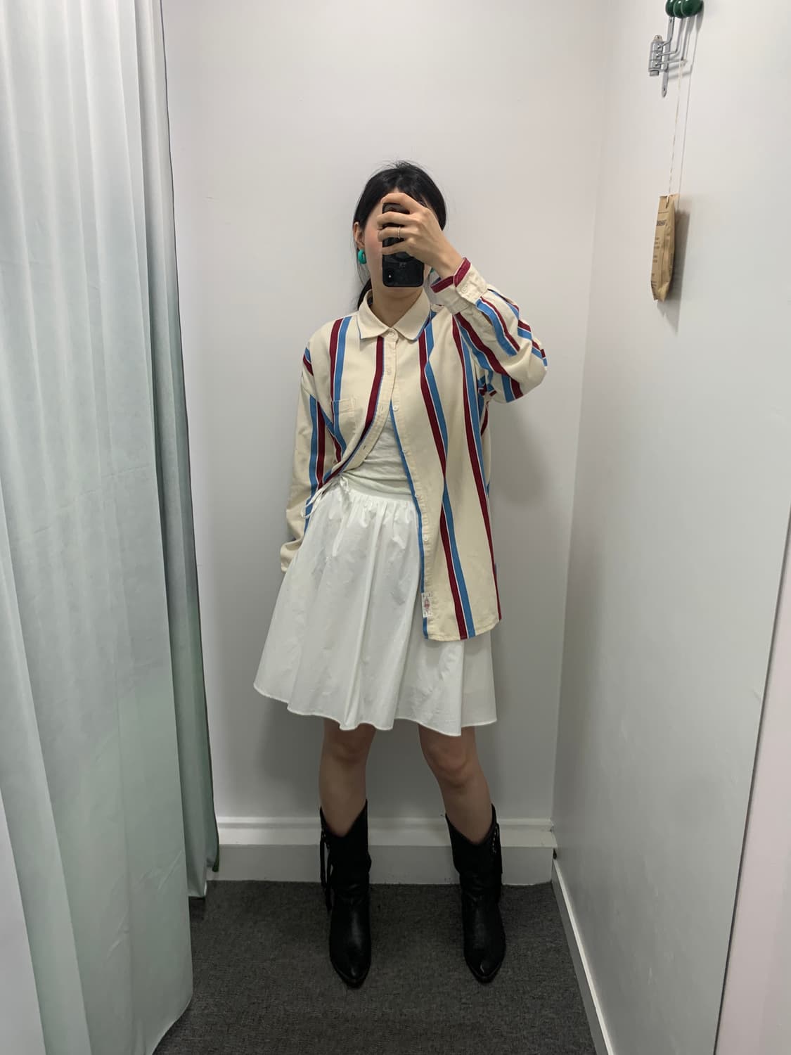 플레어 미디 스커트 화이트 상품이미지4