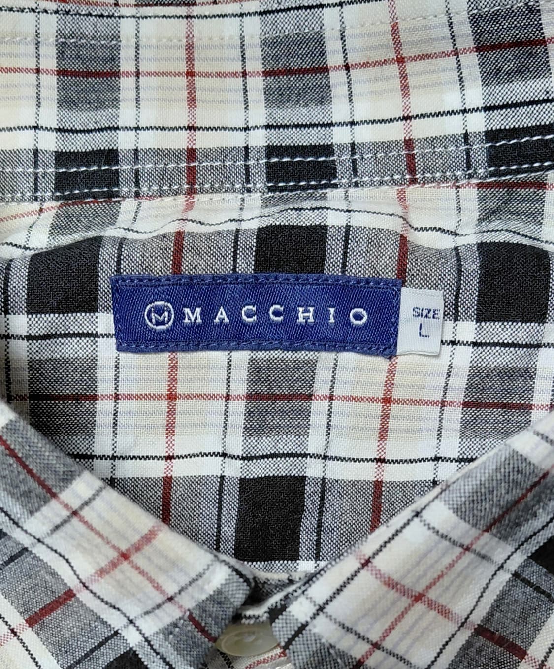 [L] MACCHIO(마키오) 코튼 100% 체크 워크 셔츠 상품이미지4