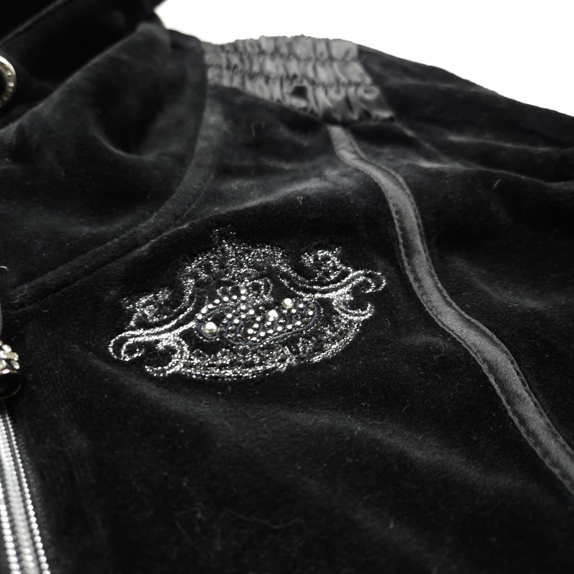 EXR Y2K 디테일 벨벳 크롭 후드 자켓 (90) 상품이미지4