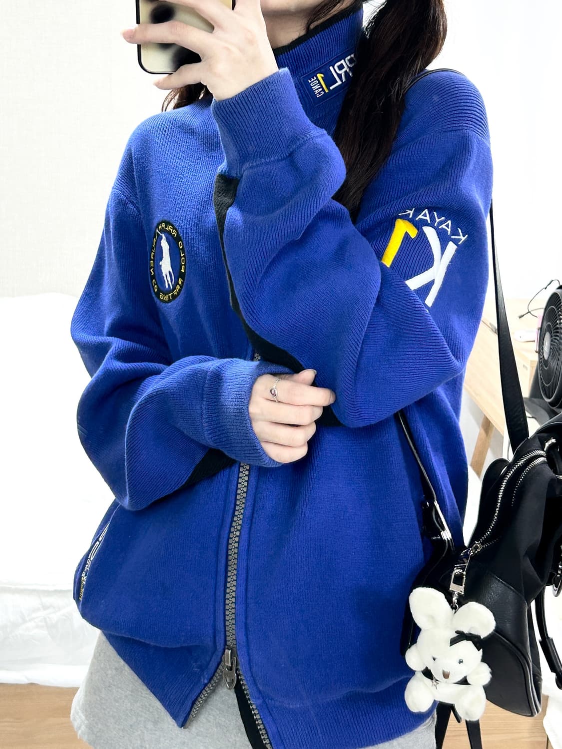 폴로 K1 카약 코발트블루 투웨이 니트집업 상품이미지2