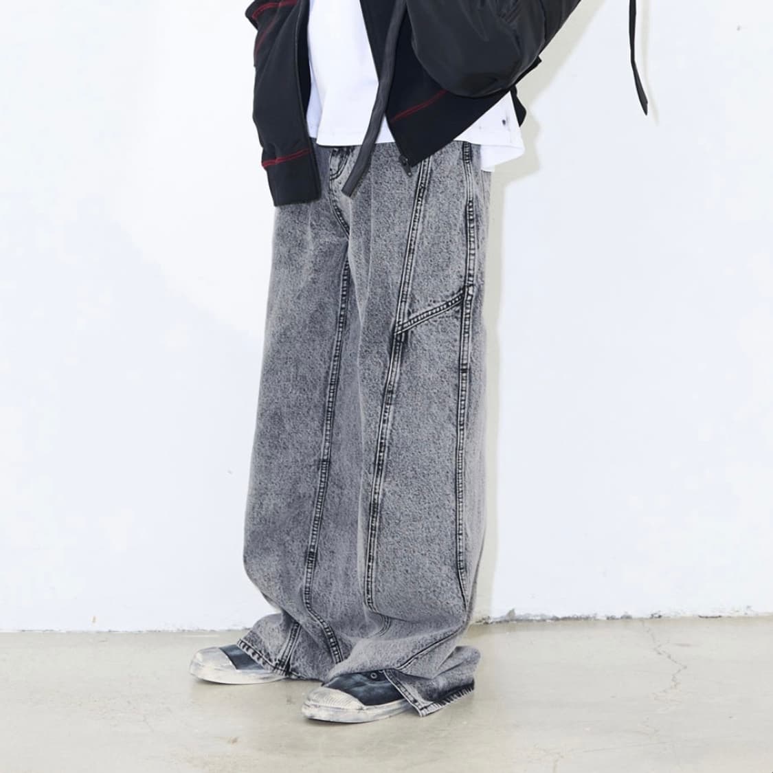 플레어핏 와이드핏 워싱 데님 상품이미지3