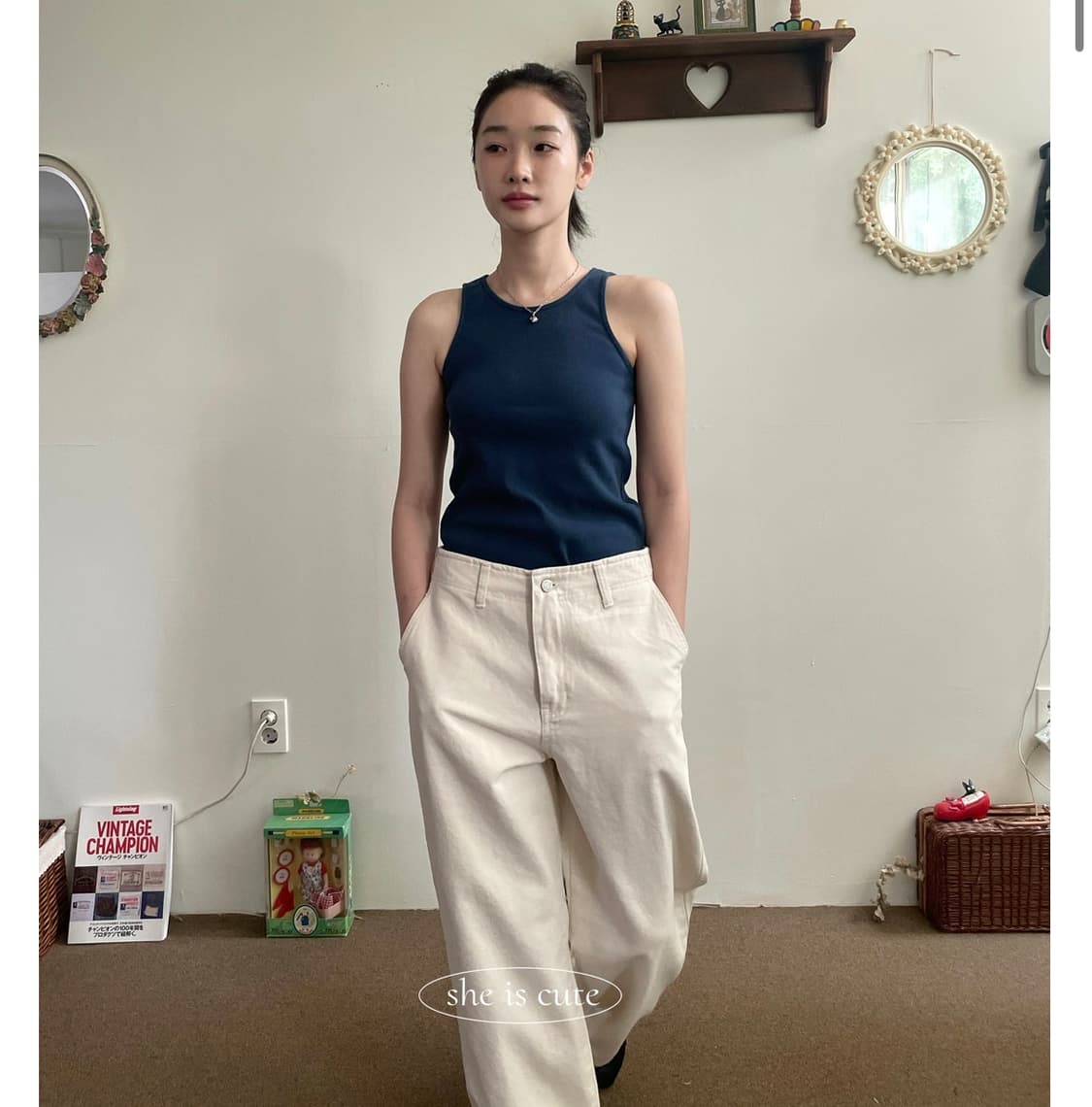 쉬이즈큐트 워크팬츠 아이보리 (새상품) 상품이미지2