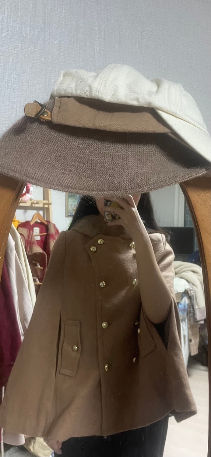 모리걸 빈티지 케이프 퍼 후드 코트 상품이미지4