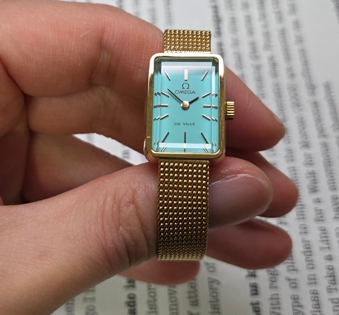 빈티지 오메가 드빌 탱크 민트 각유리 여성용 메쉬 브레이슬릿 ver. 상품이미지6