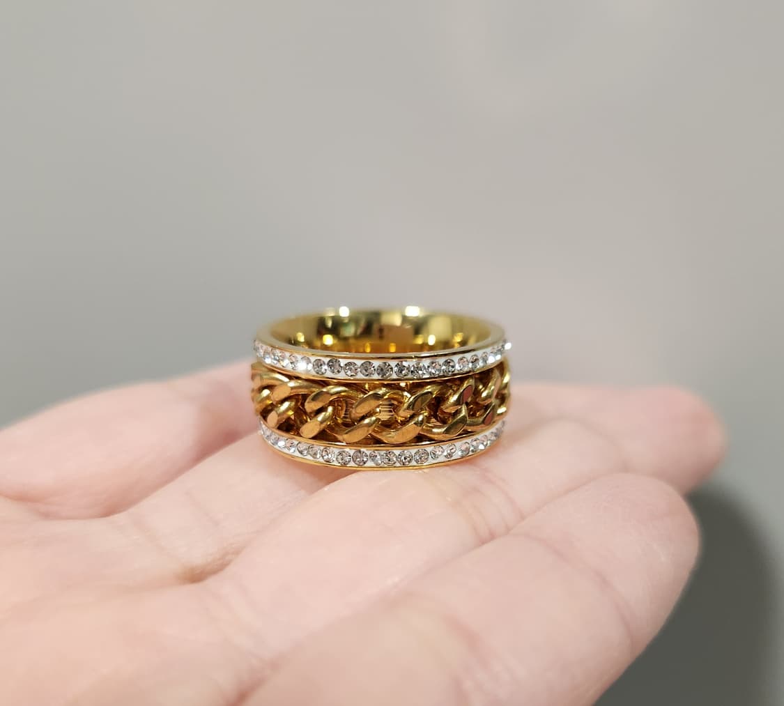 새) 롤링 큐빅 체인 반지 (11호) 상품이미지1