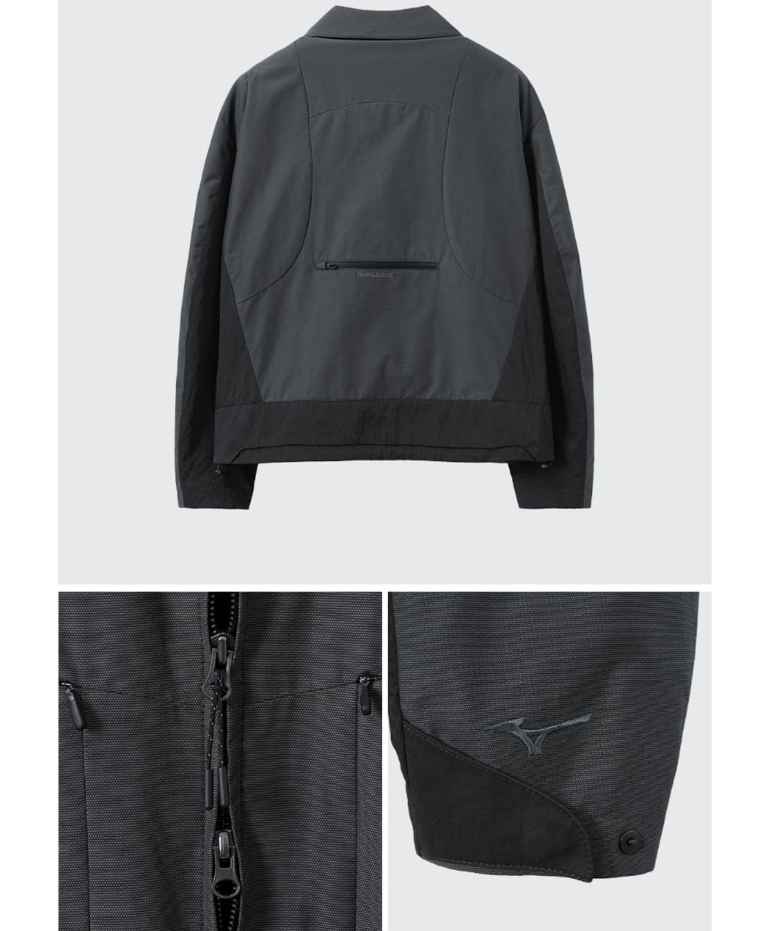 M 새제품) 미즈노 X  인사일런스 우븐 자켓 바람막이 차콜 95~100 상품이미지8