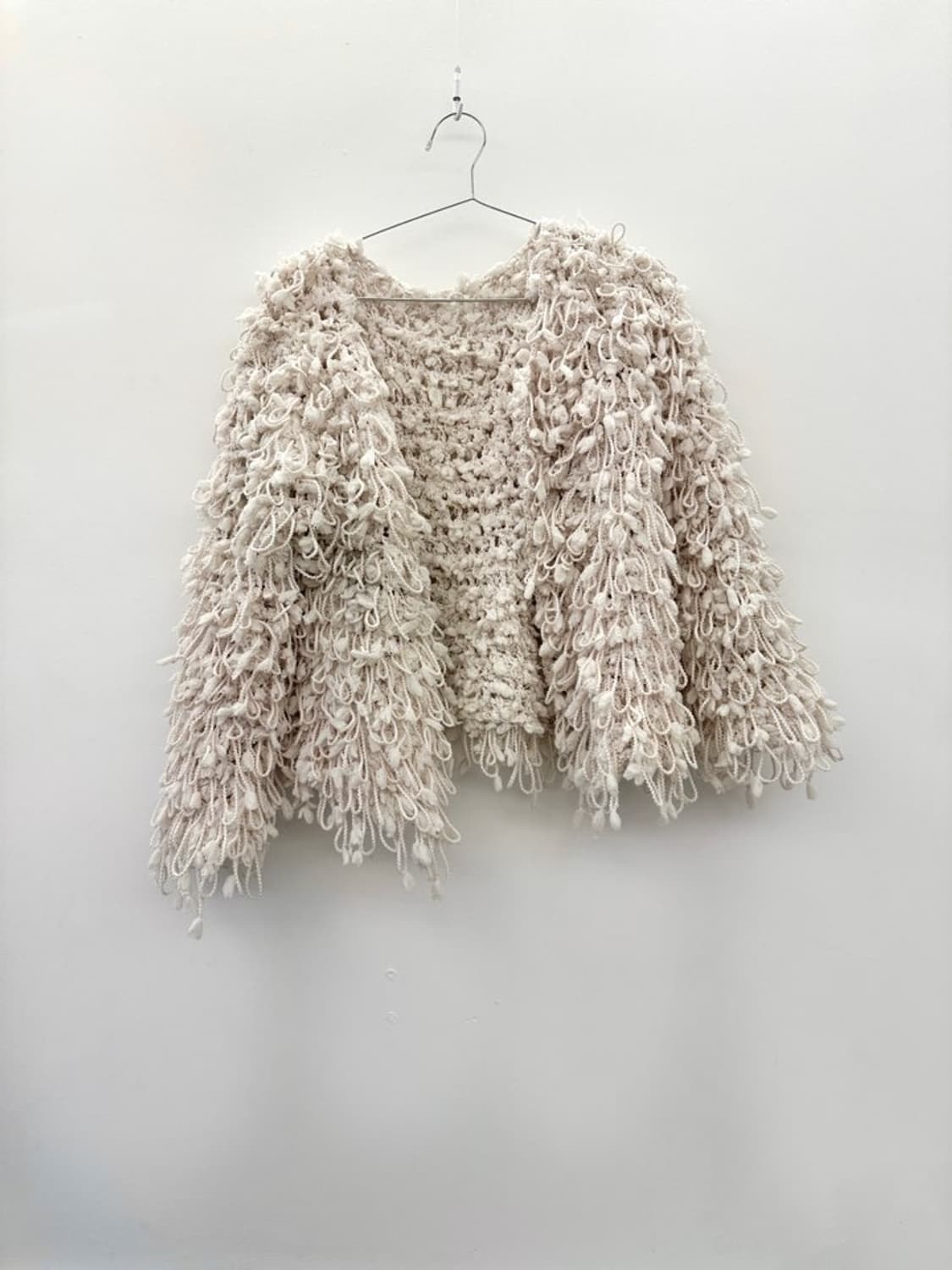 Pompom warm open cardigan / ivory 상품이미지4