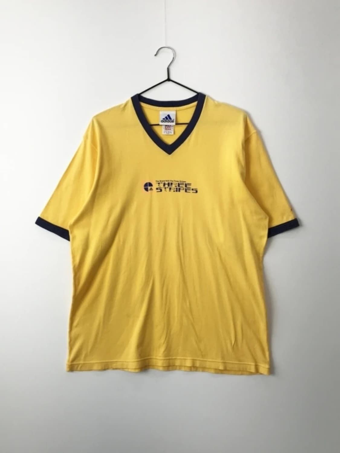 Adidas Yellow V-Neck Ringer Tee 상품이미지4
