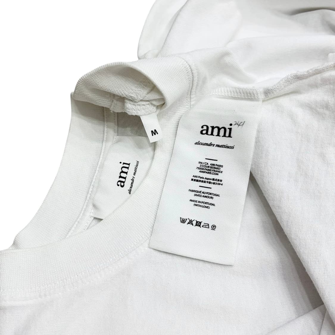 AMI 아미 파리 화이트 빅로고 반팔 티셔츠 (오버핏 M) 상품이미지4