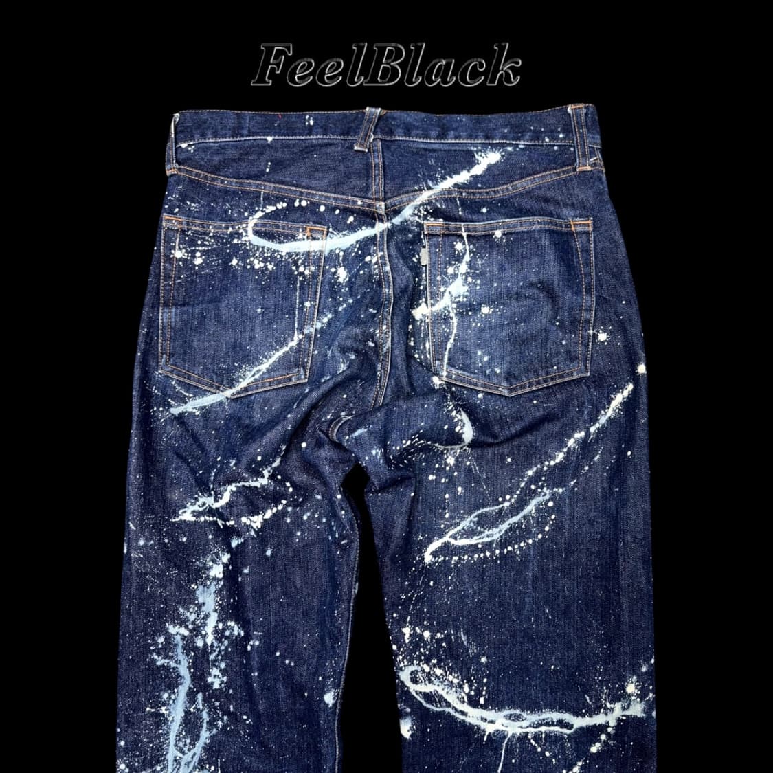 Splatter Paint Damaged Hem Denim 상품이미지4