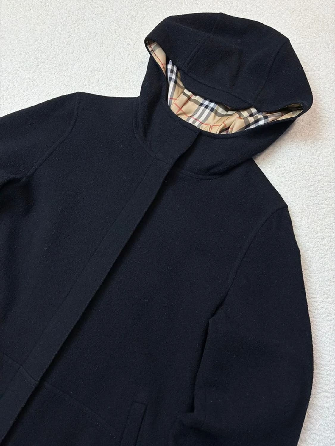버버리 블루라벨 00's 재팬 울 스트레이트 후디 코트 PN6042    상품이미지2