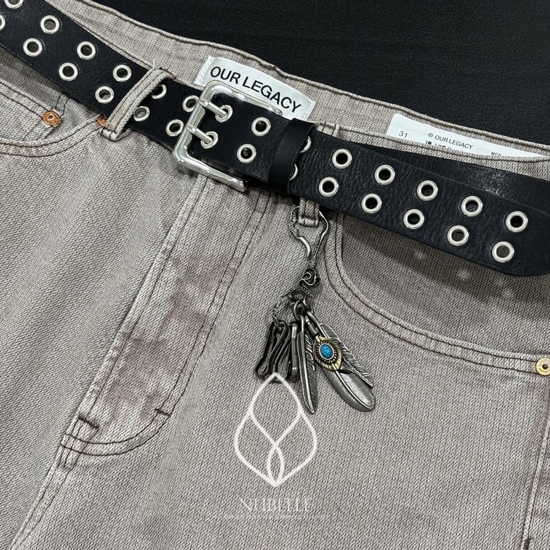🌗 Eyelet leather belt / 아일렛 베지터블 가죽 벨트 상품이미지1