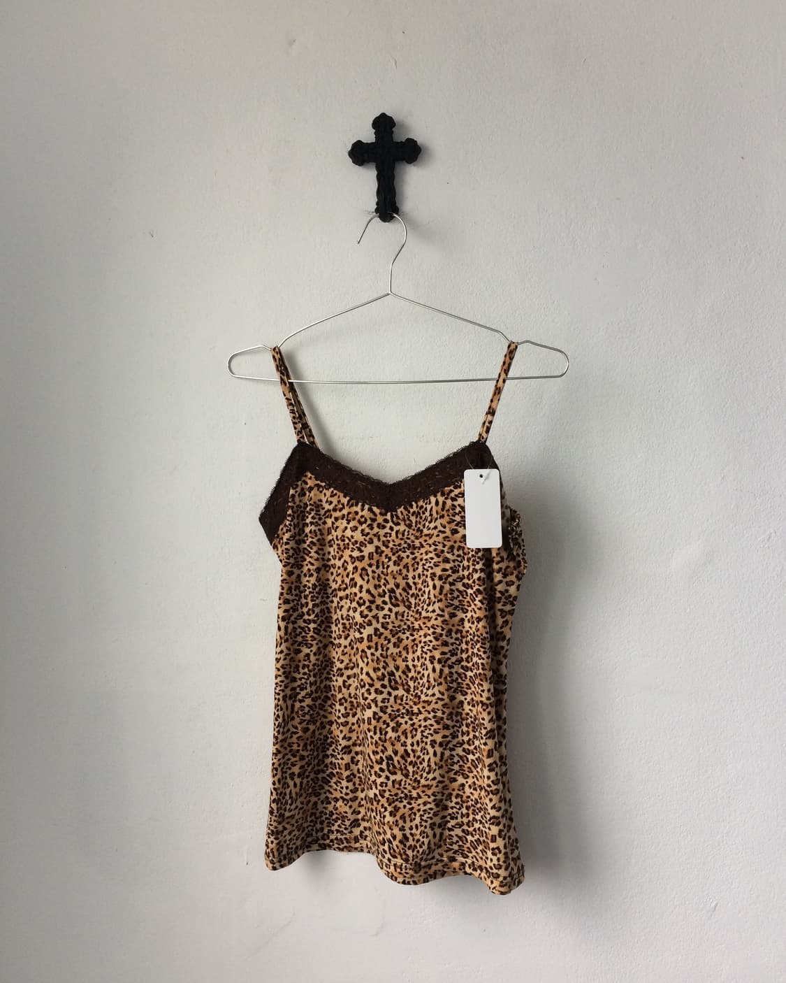 Lace trimming leopard pattern sleeveless 상품이미지2