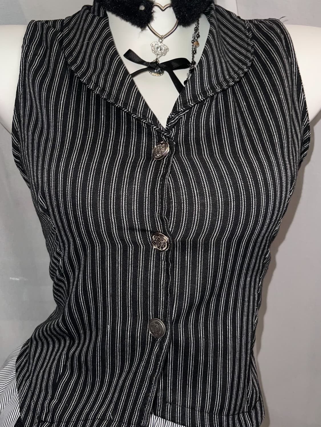 Stripe vest 블랙 스트라이프 베스트 상품이미지3