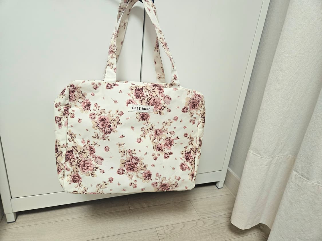 달천깔 레스트로즈 아이보리 플로럴 꽃무늬 숄더백 상품이미지1