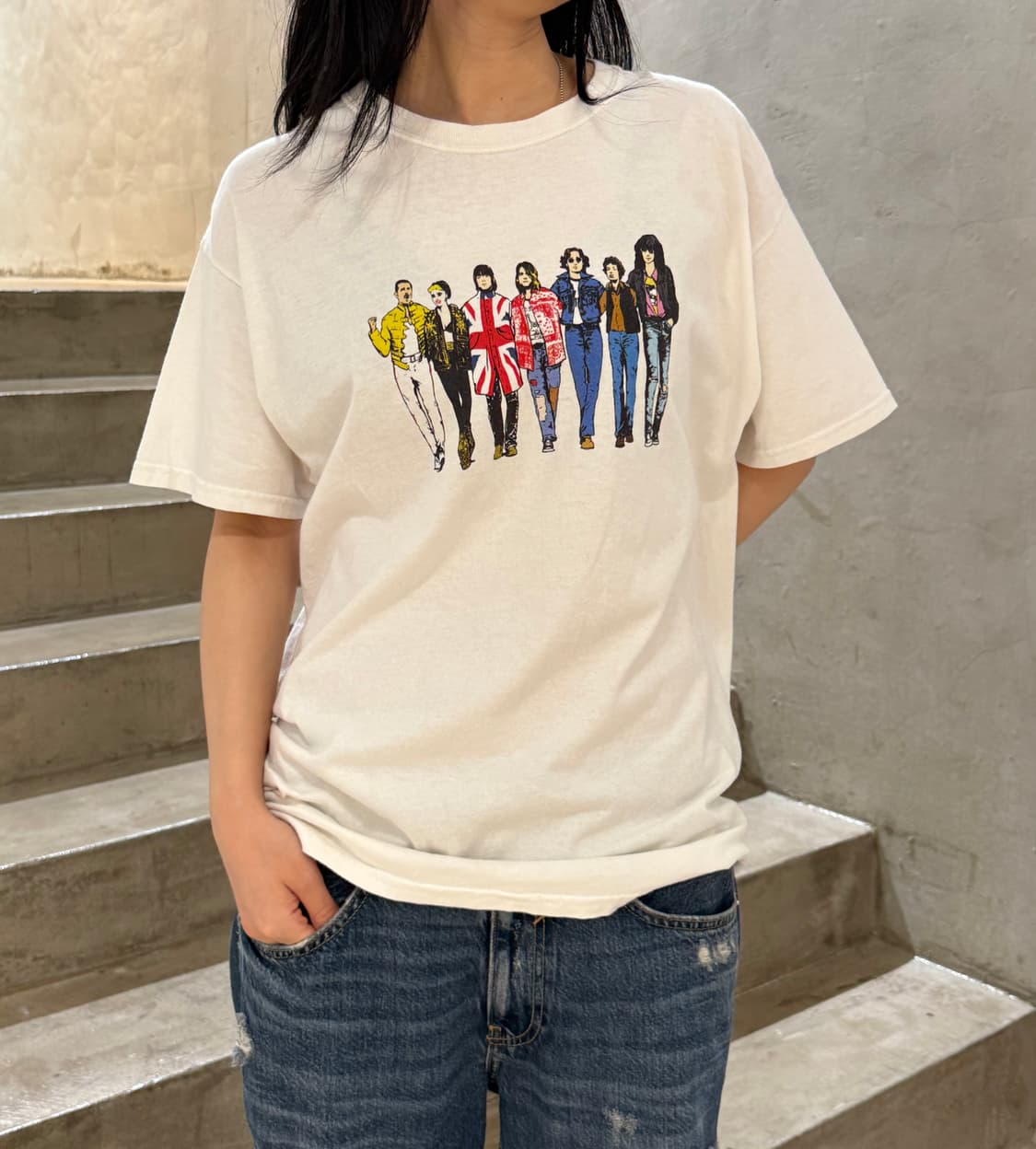 미야기히데타카 락 아이콘 그래픽 프린트 티셔츠 상품이미지1
