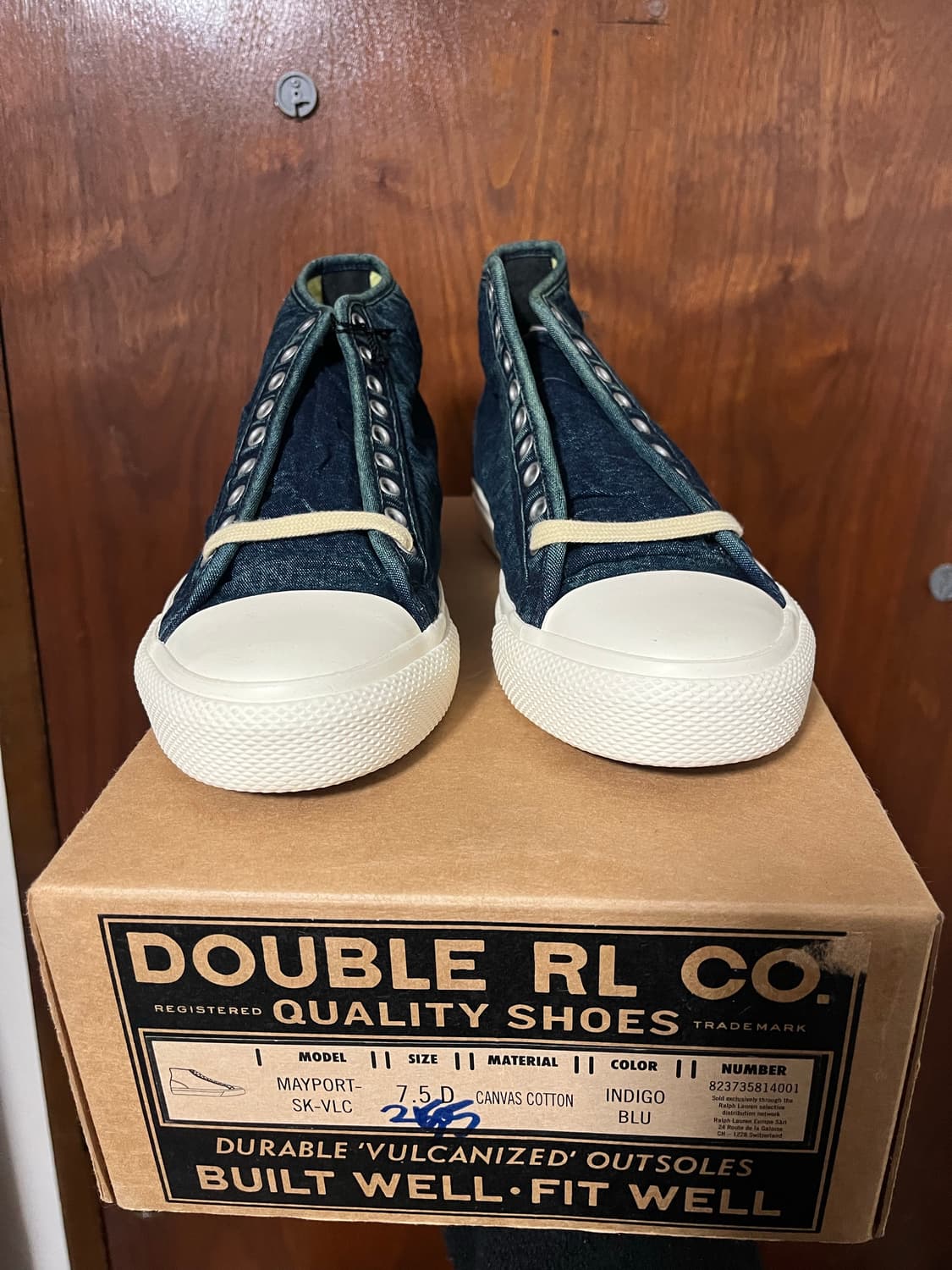 RRL 메이포트 인디고 캔버스 스니커즈 7.5D 새상품 상품이미지3