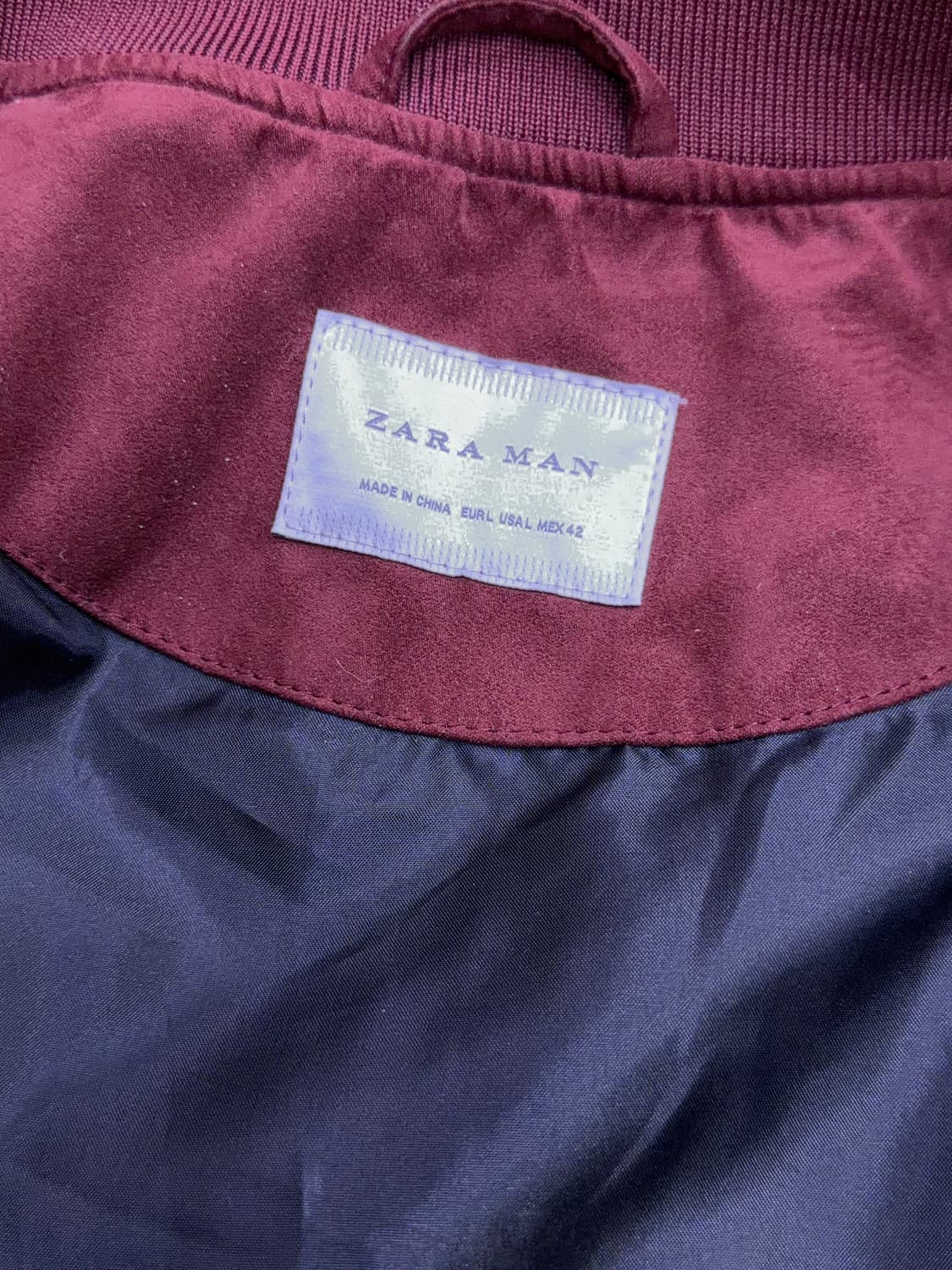 자라 버건디 스웨이드 블루종 자켓 점퍼 L 상품이미지7