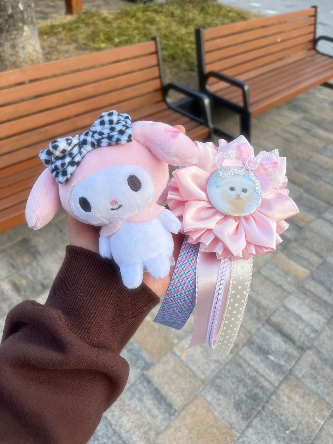 깅엄체크 마이멜로디와 로제트 세트 🪷 상품이미지4