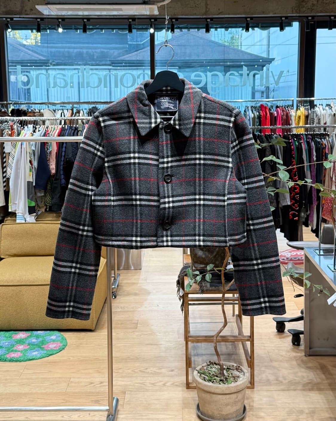 버버리 그레이 노바체크 크롭 자켓  상품이미지1