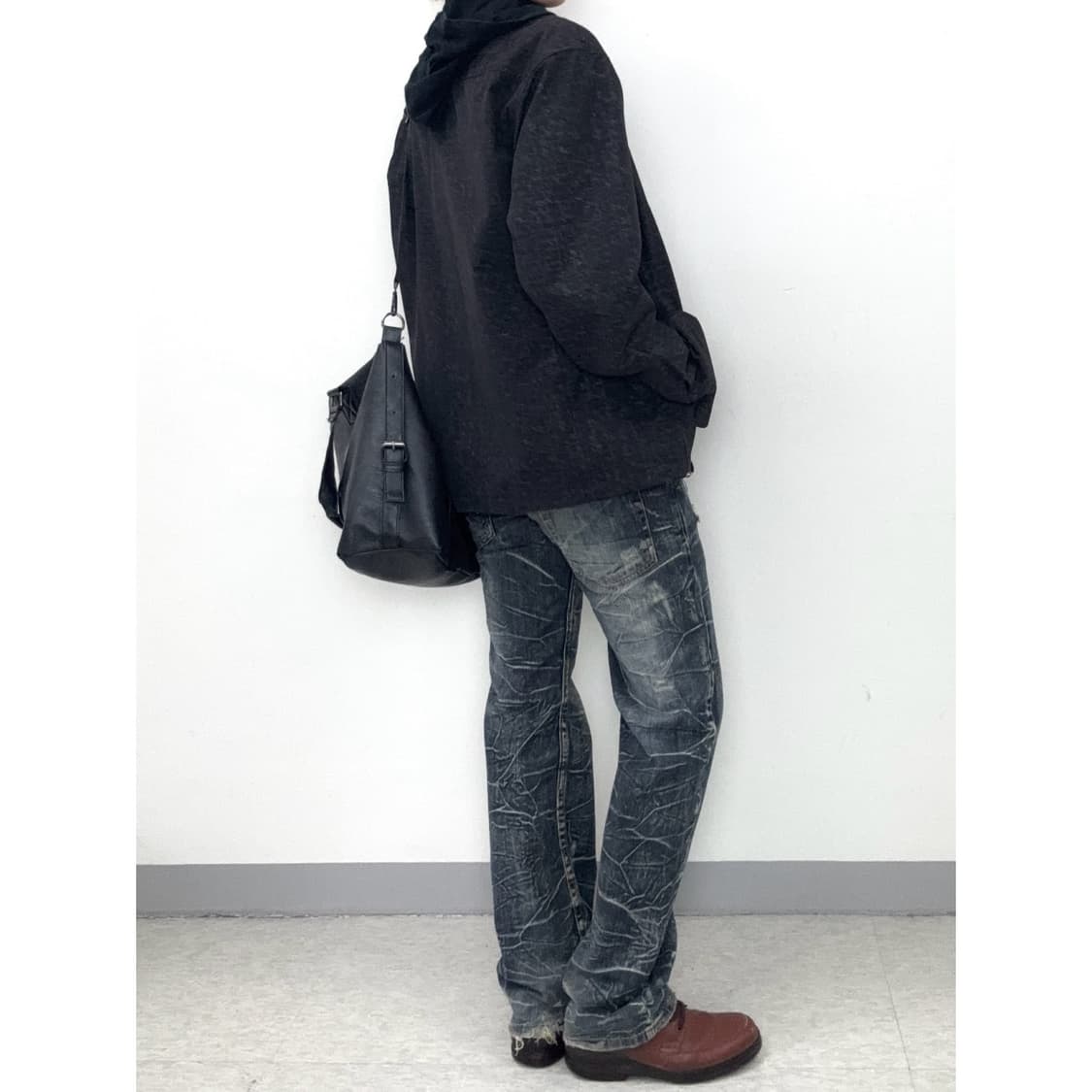 빈티지 블랙 블루종 자켓 상품이미지3