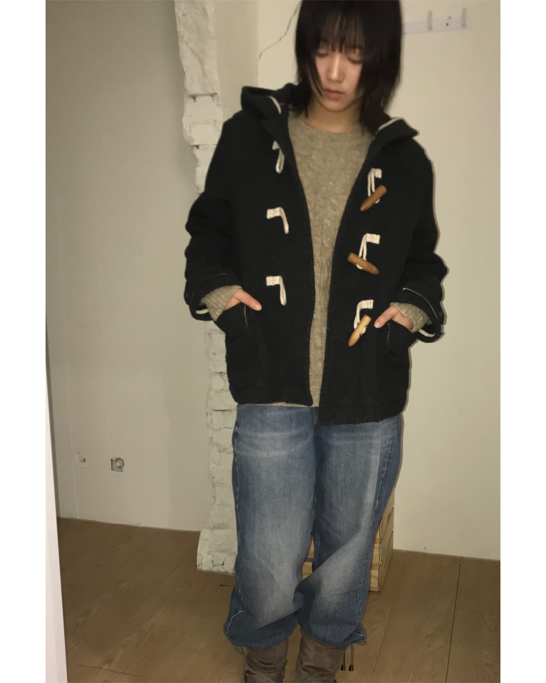 charcoal duffel coat 상품이미지1