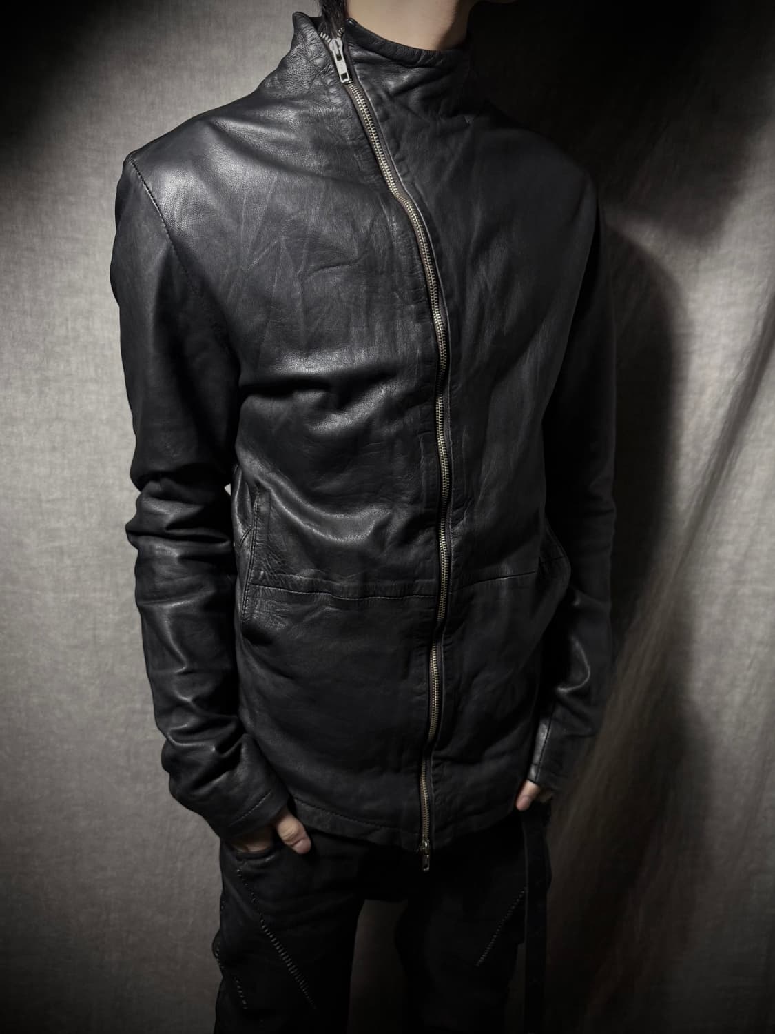 Obscur Asymmetrical Leather Jacket  상품이미지1