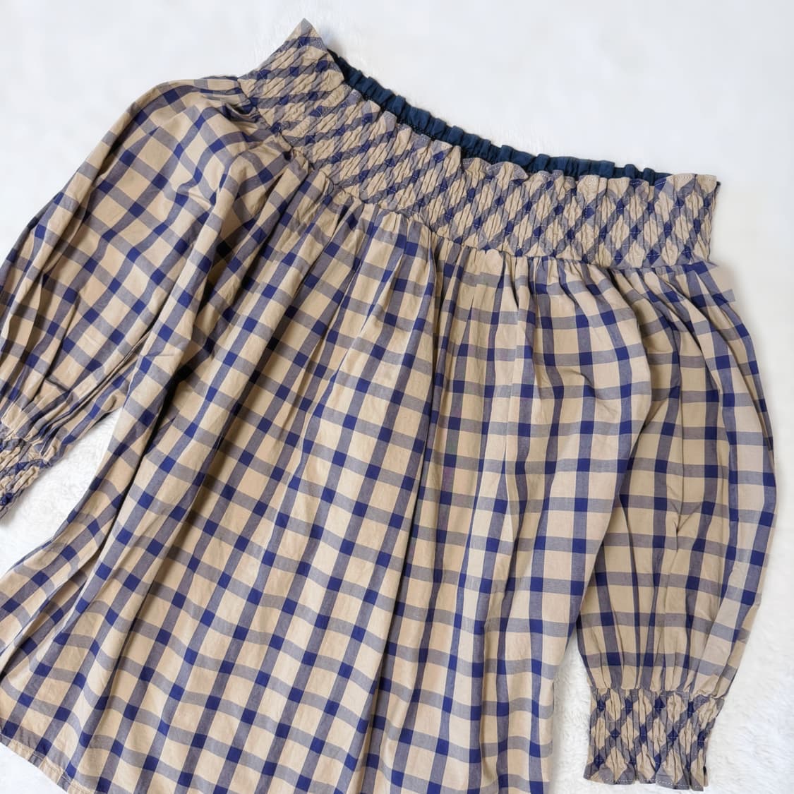 YORI 라떼갸루 모리걸 하구미 스즈코 어항 오프숄더 피크닉 블라우스 상품이미지4