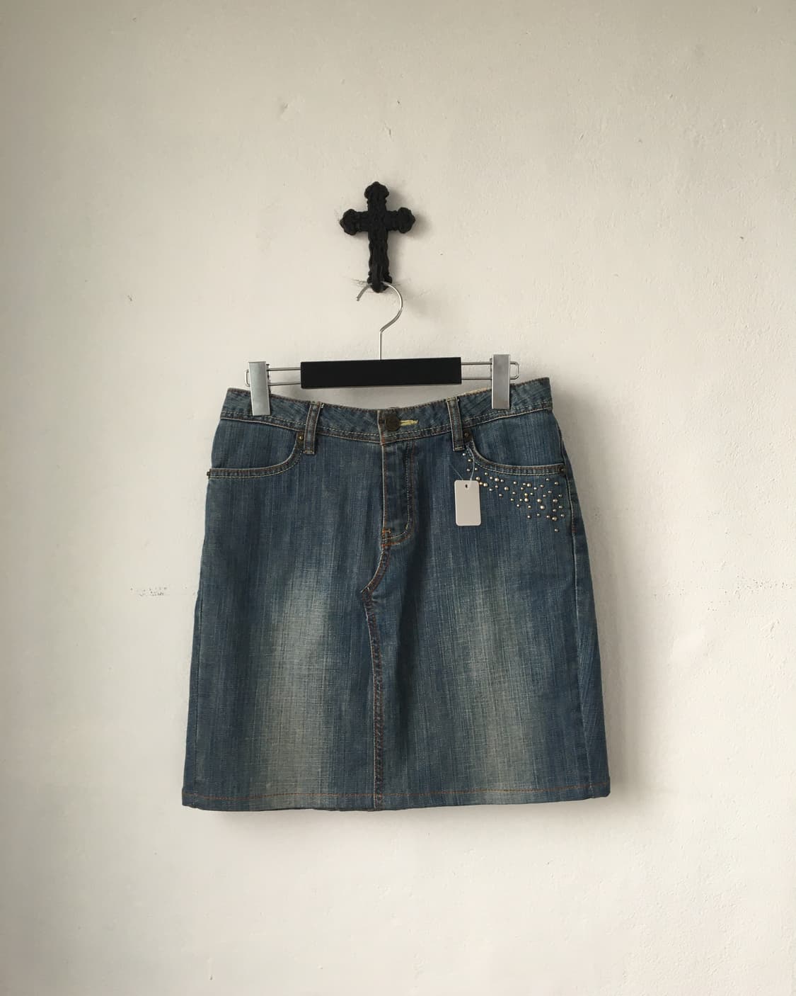 Cubic point denim mini skirt 상품이미지1