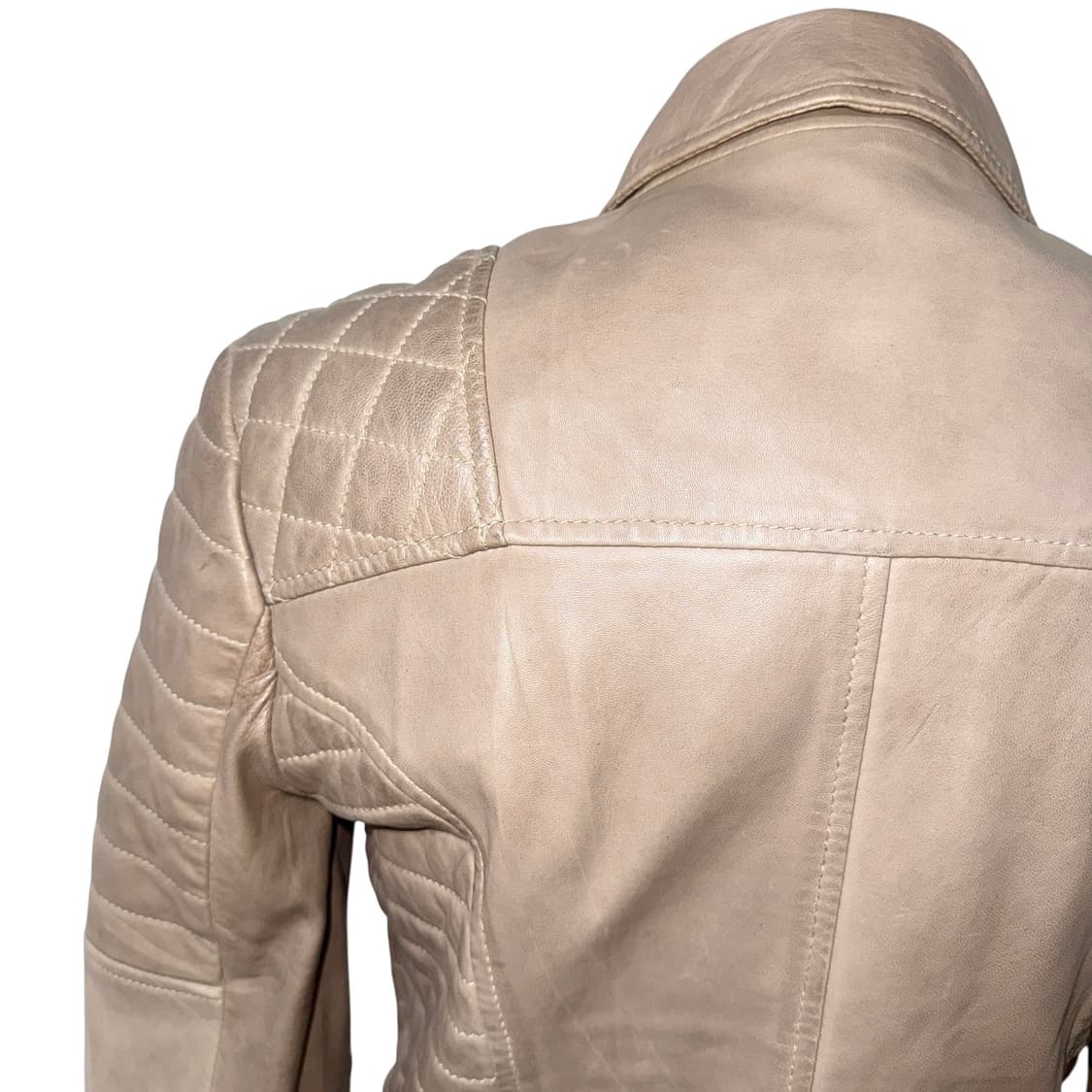 Nude Beige Sheep Skin Leather Jacket 상품이미지7