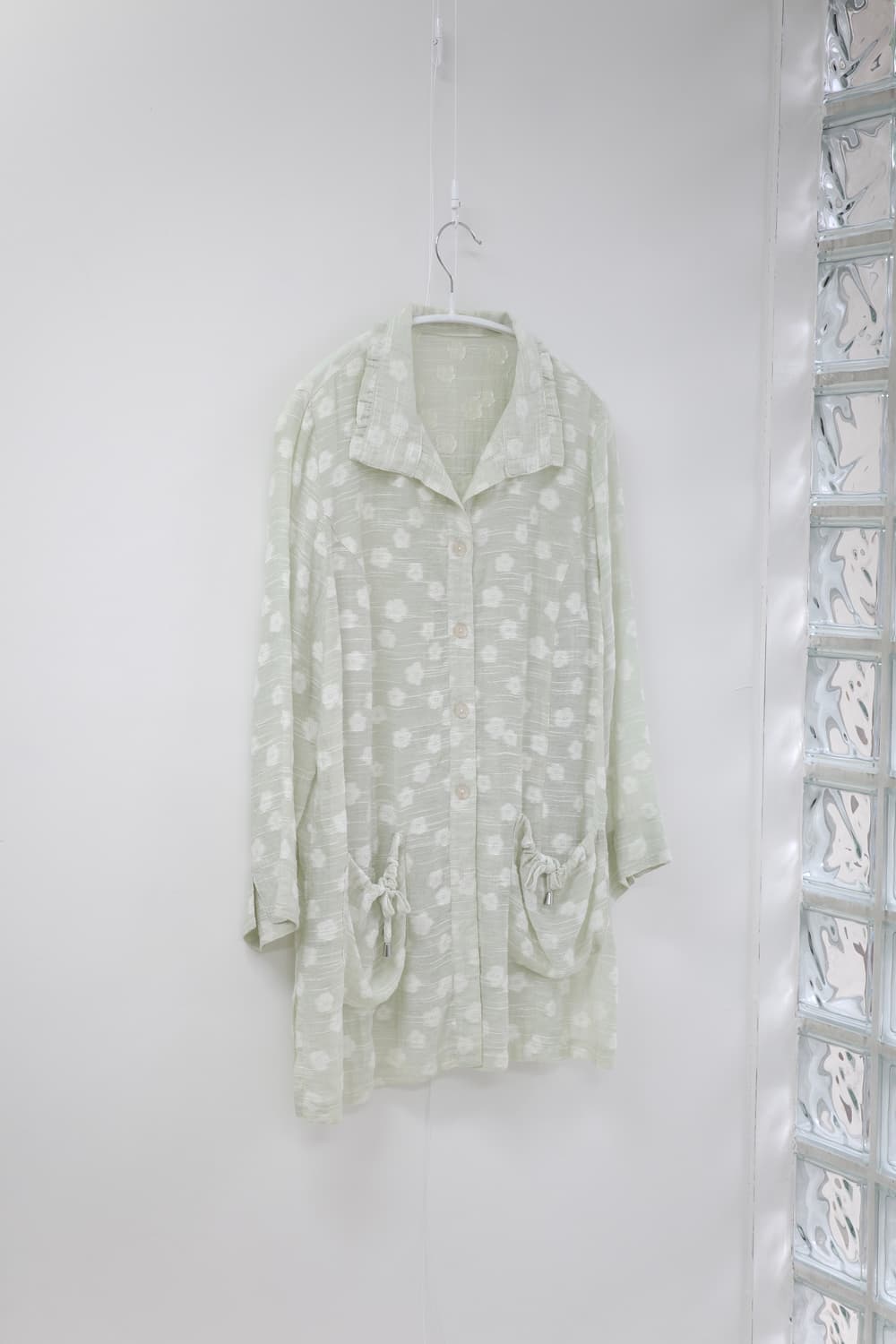 light green flower shirts 상품이미지4