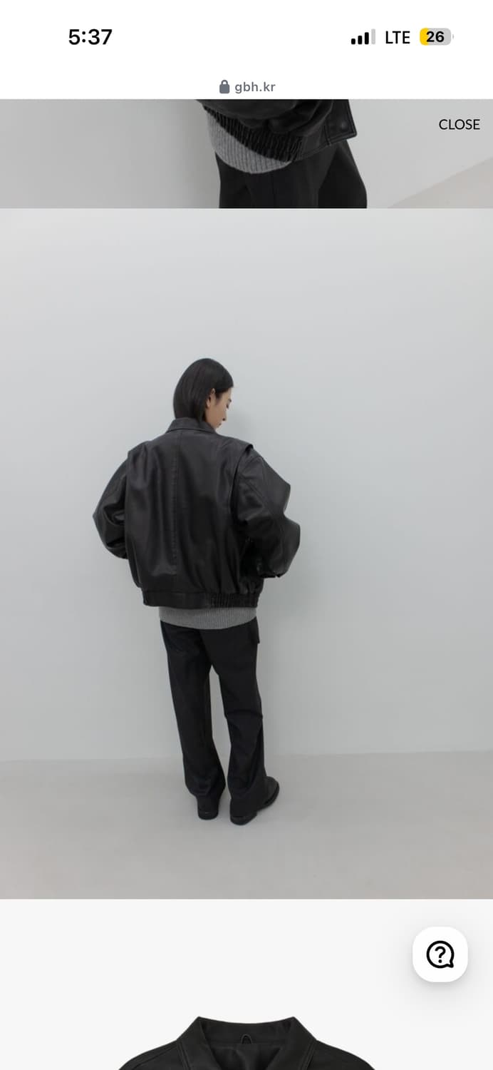gbh 지비에이치 레더 봄버 자켓 블랙 상품이미지3