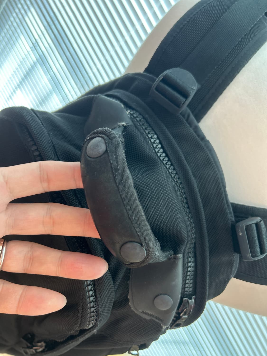 VISVIM 올드비즈빔 발리스틱22L 올블랙 레더 백팩 상품이미지4