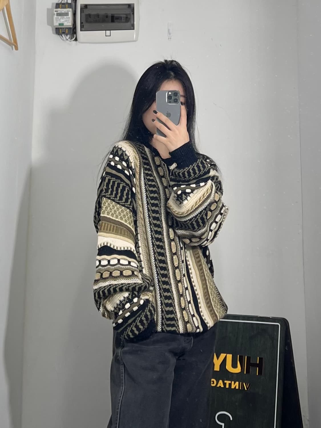 베이지 케이블 니트 Xl 상품이미지2