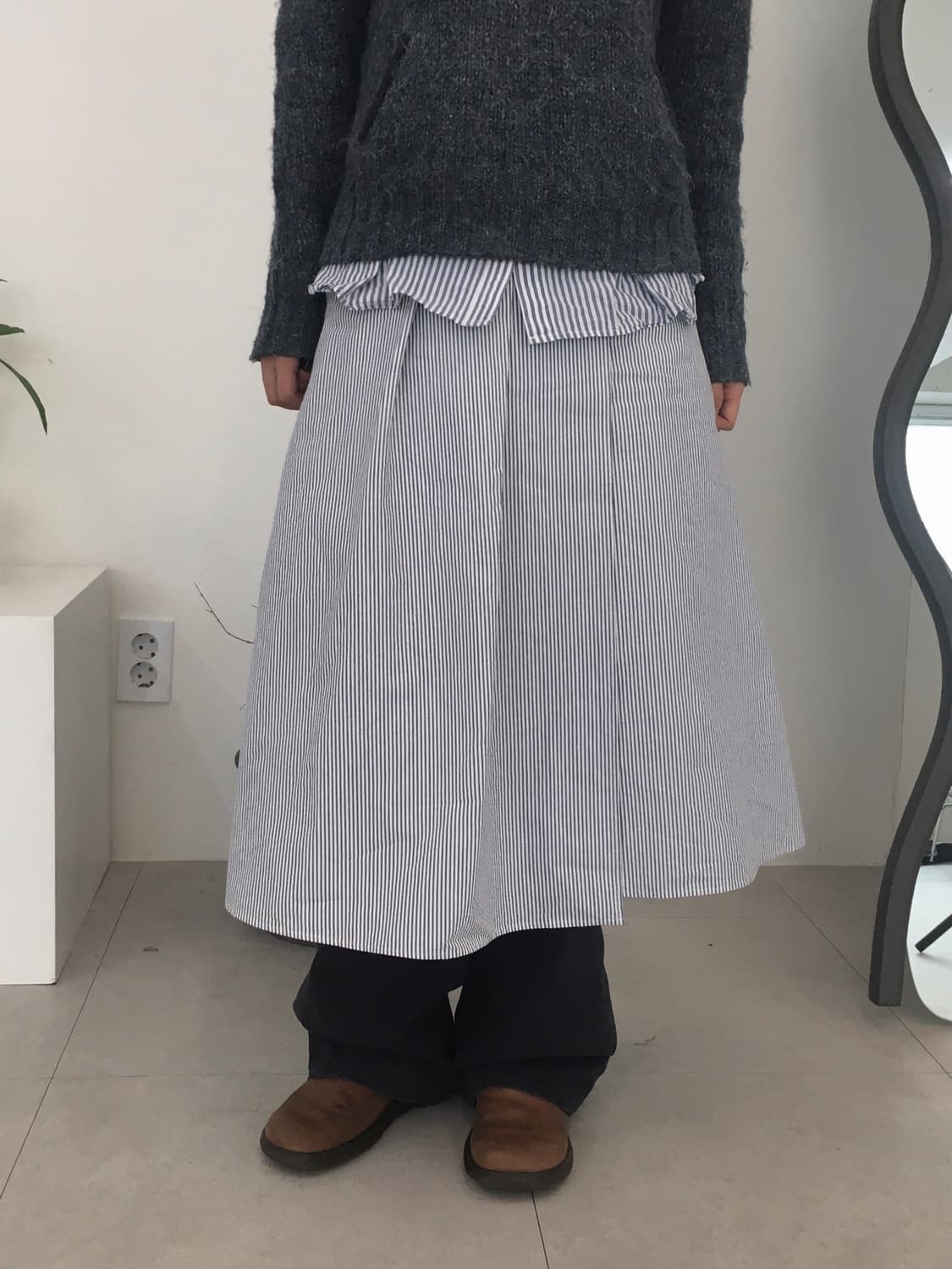 BEAMS detail long stripe skirt 상품이미지2