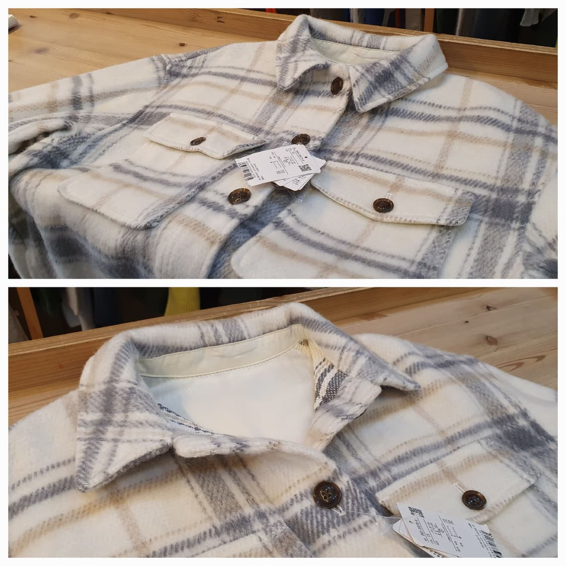 66/77.Vis 울 체크코트 상품이미지3