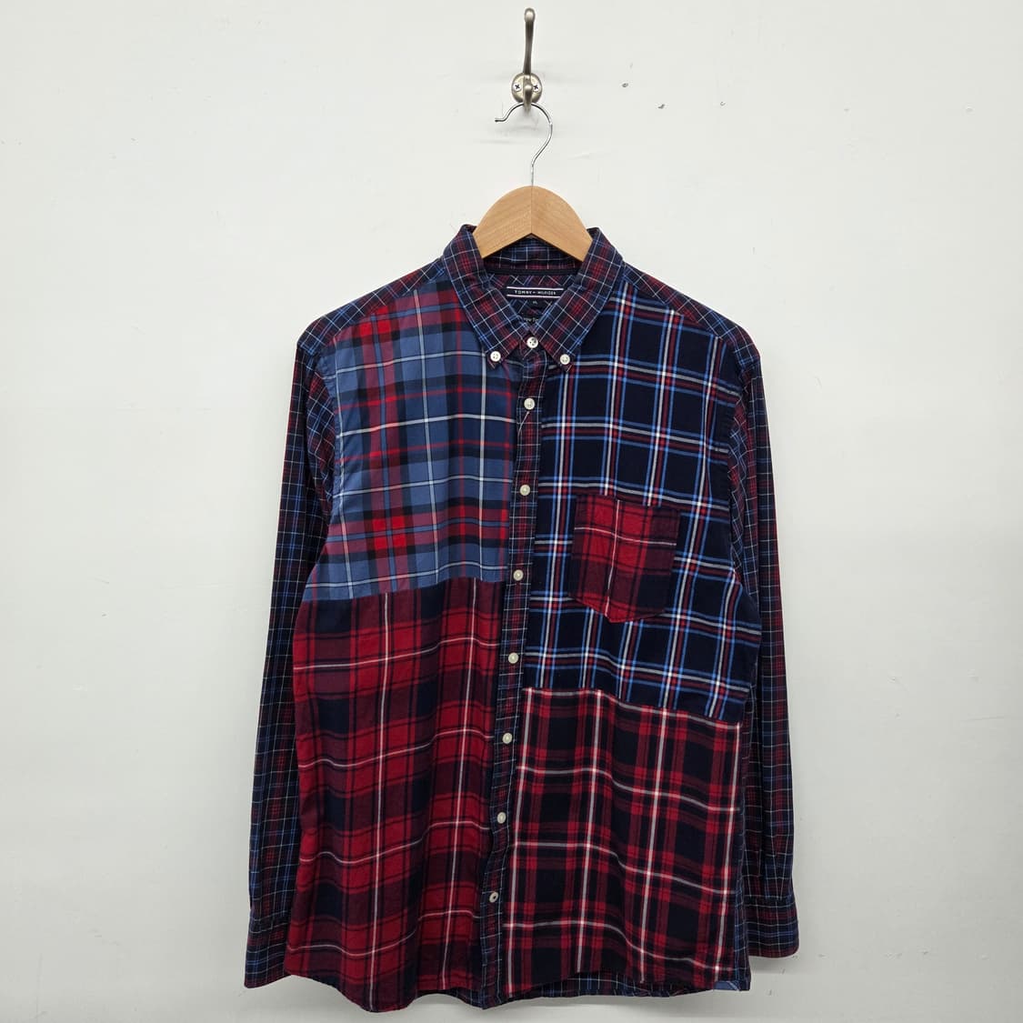 타미힐피거 패치워크 체크 셔츠 남XL 상품이미지1