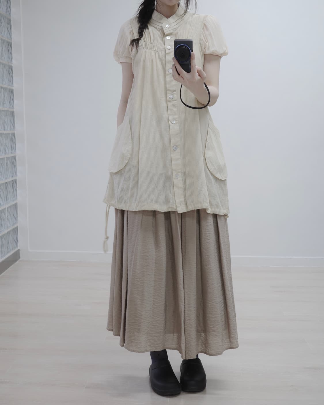 Justwave sand beige vest one-piece 상품이미지4