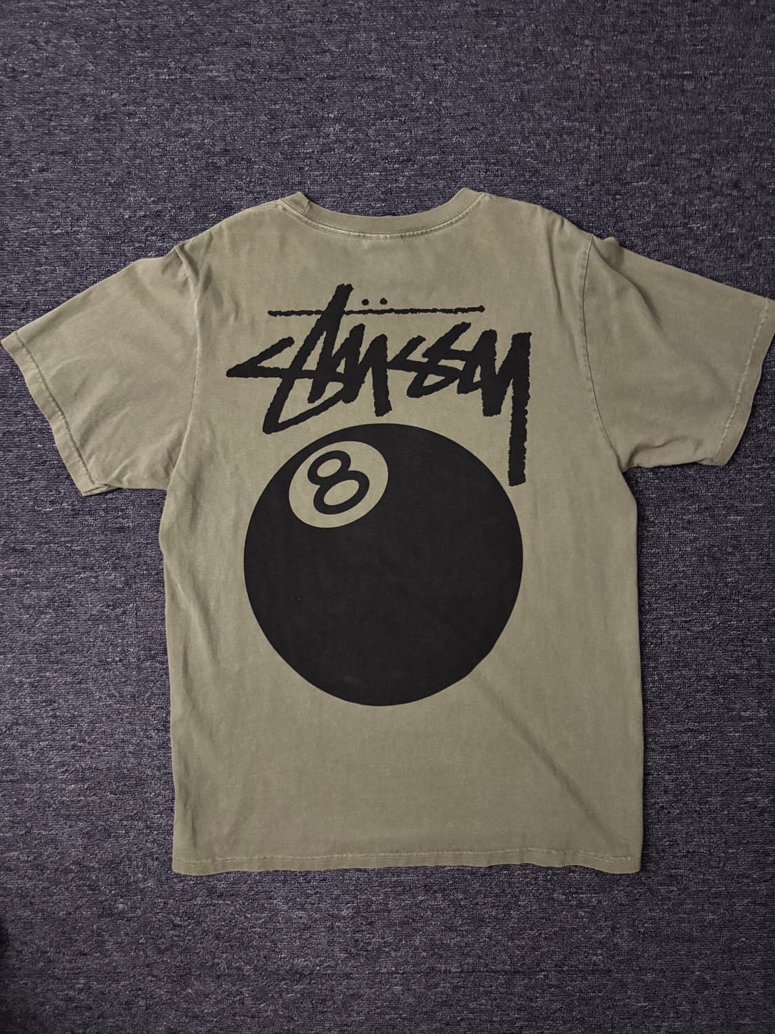 스투시 8볼 피그먼트 다이드 티셔츠 올리브 S 상품이미지4