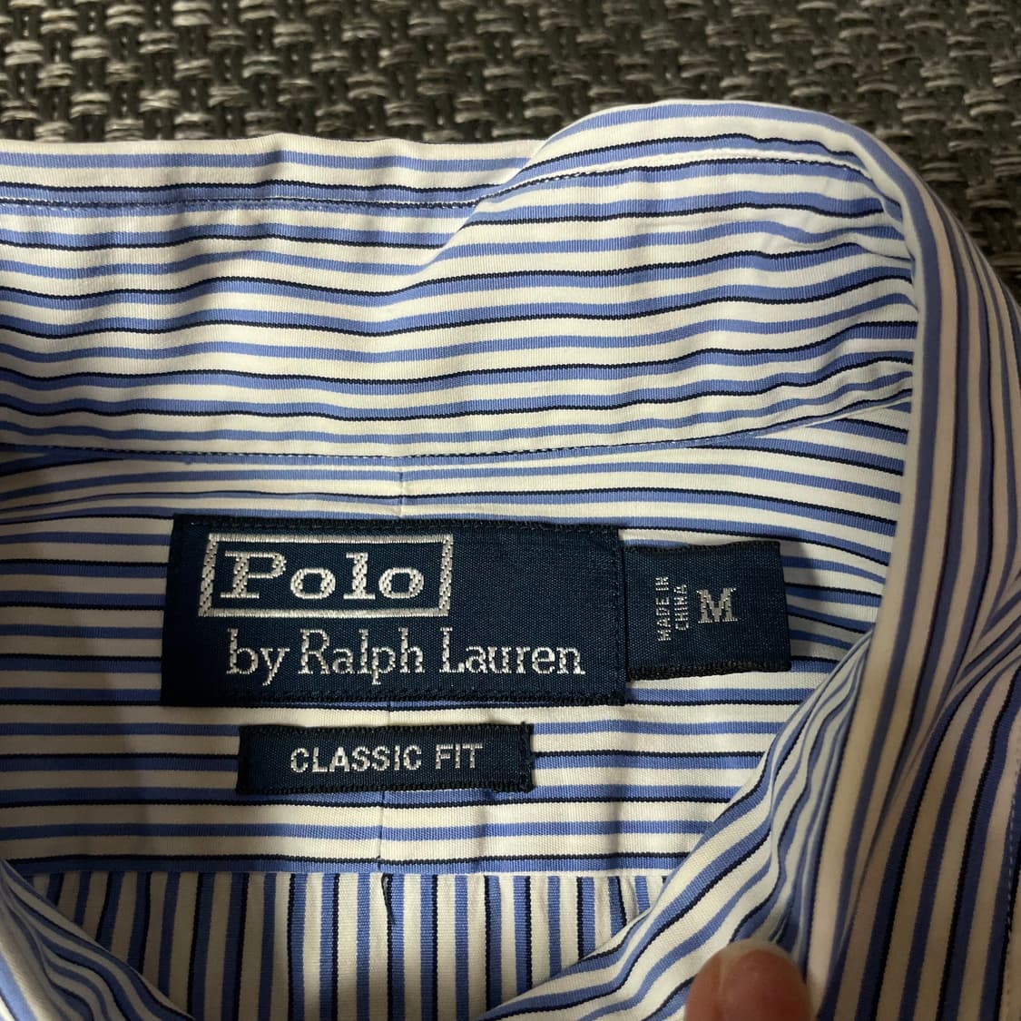 폴로랄프로렌 블루 스트라이프 긴팔 셔츠 클래식핏 M 상품이미지4