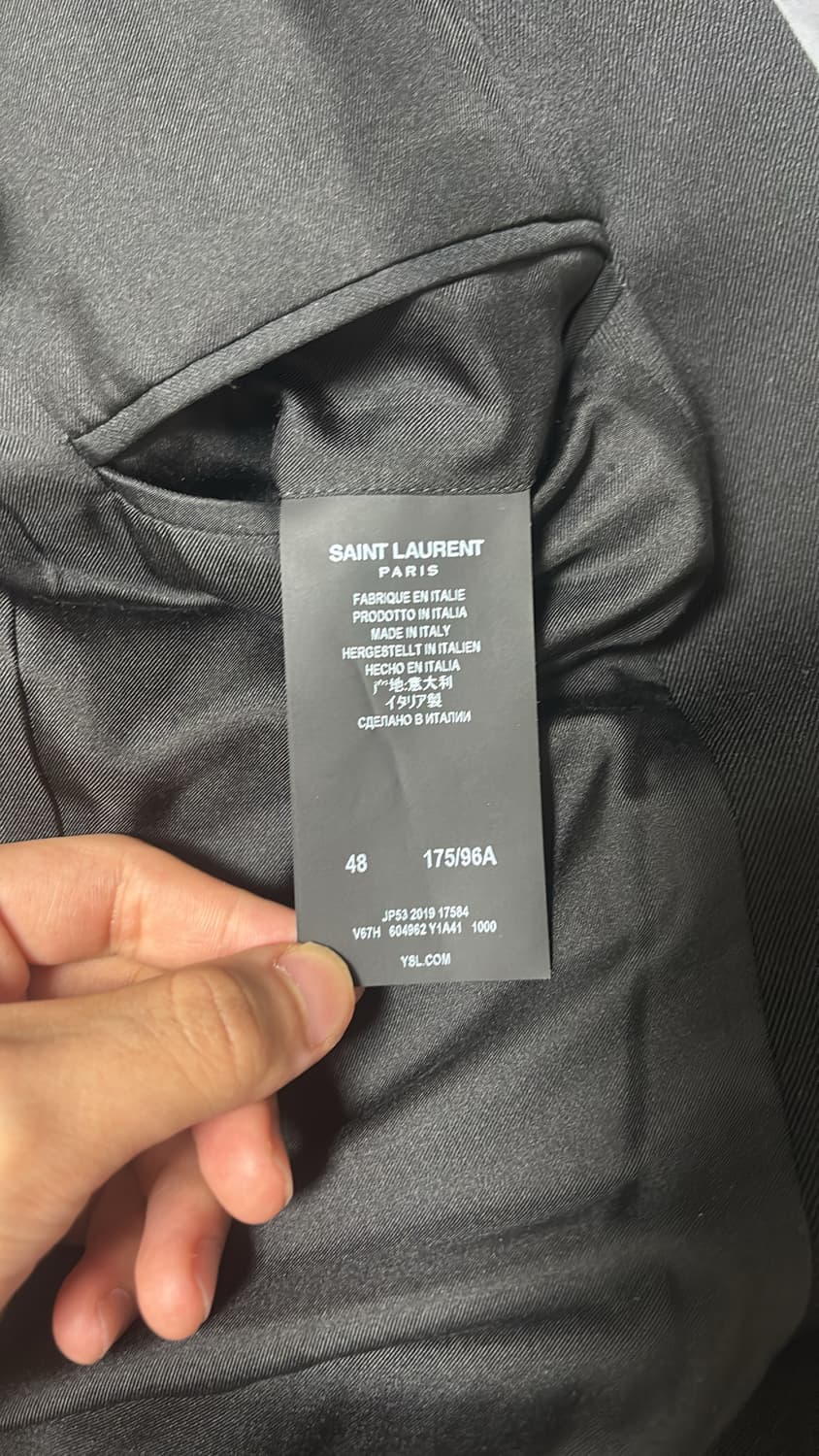 생로랑 레더 파이핑 블레이저 자켓 48사이즈 상품이미지5