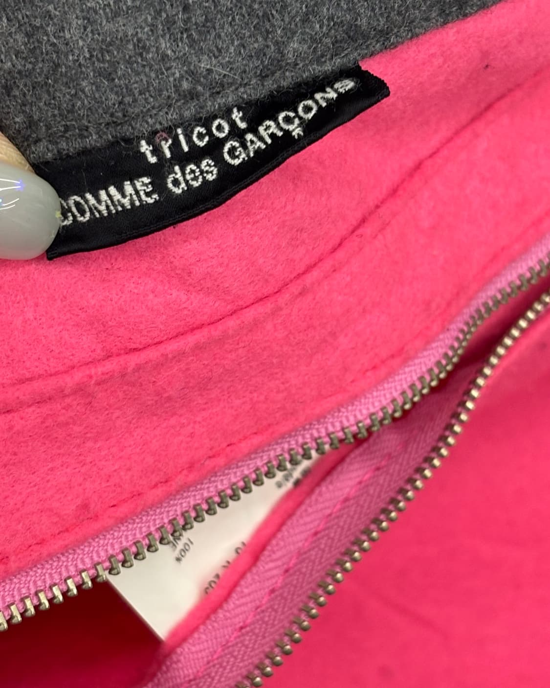 Comme des Garcons 꼼데가르송 트리콧 차콜 울 토트백 상품이미지5