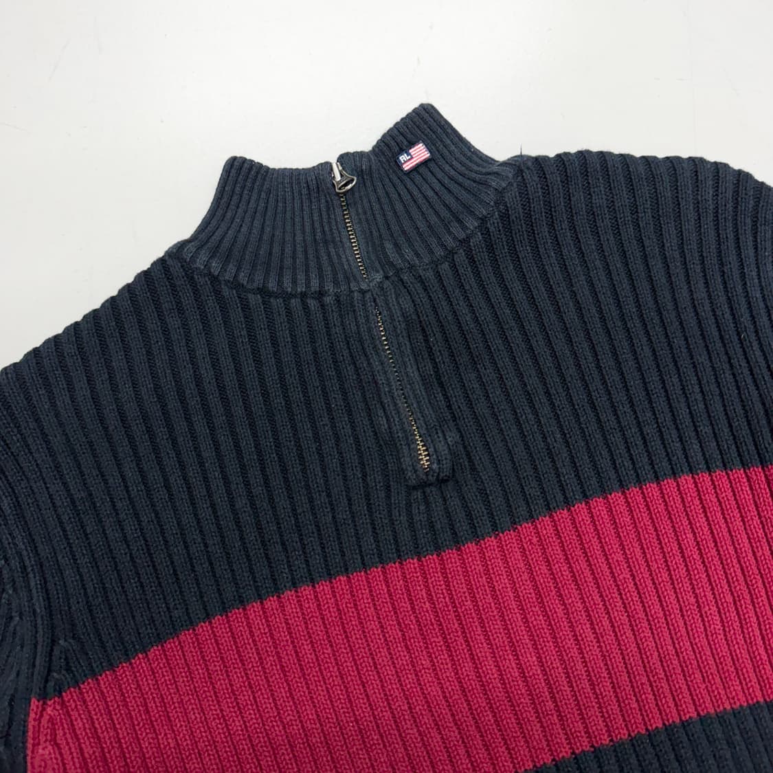 폴로 성조기 스몰로고 아노락 딱붙 니트 상품이미지3