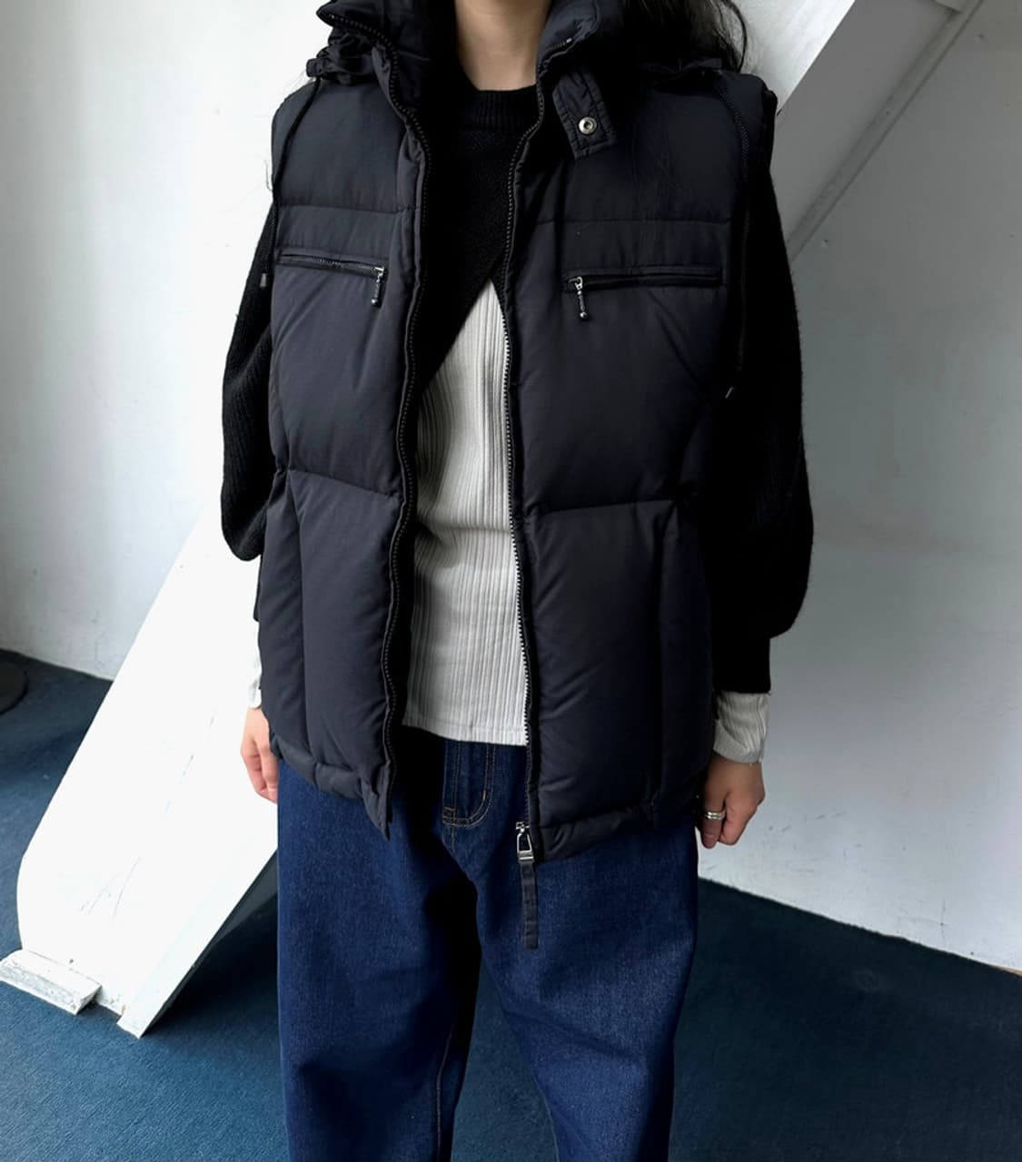 Washed nylon duck down vest 상품이미지9
