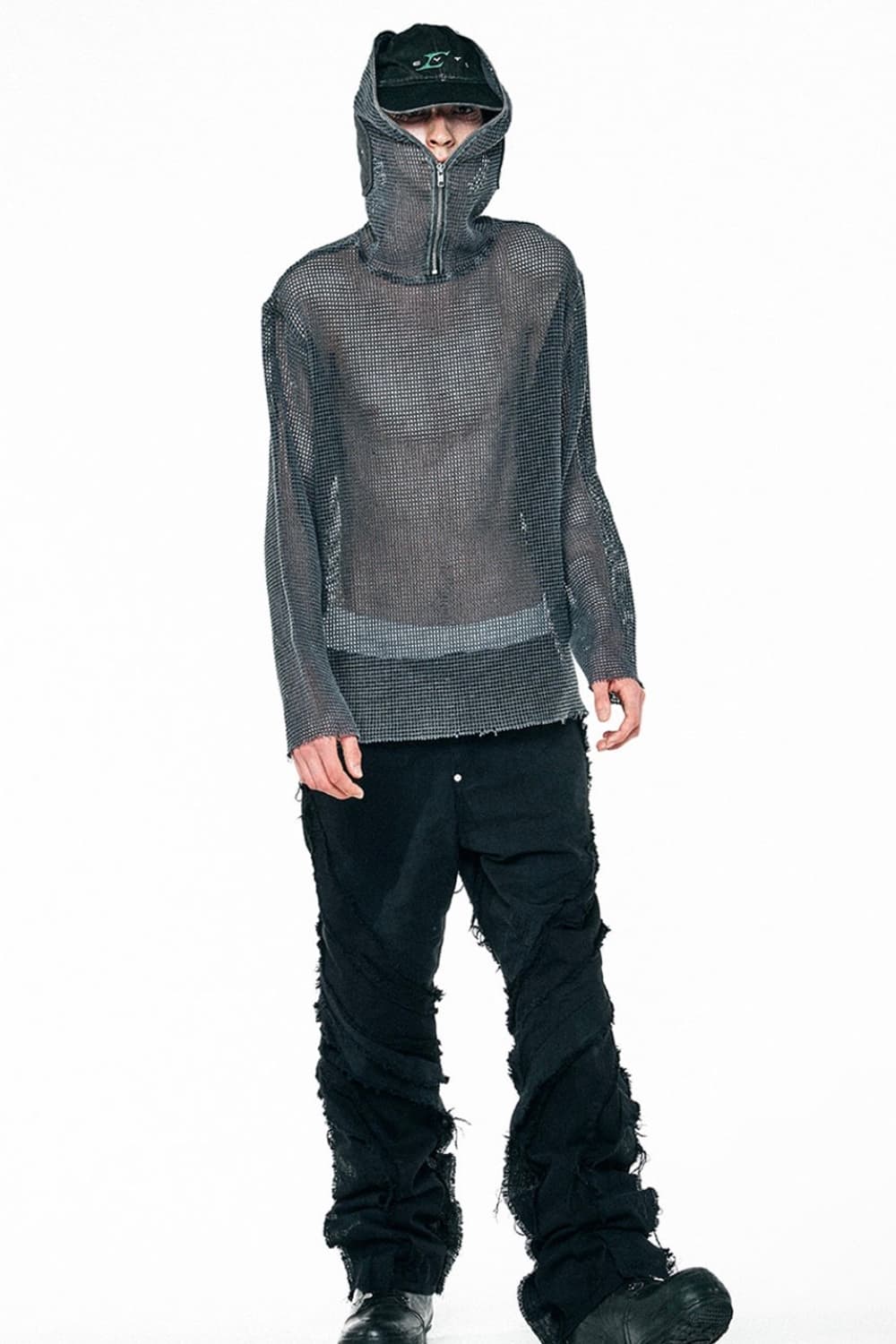  아이시토 메쉬 집 후디 차콜 상품이미지2