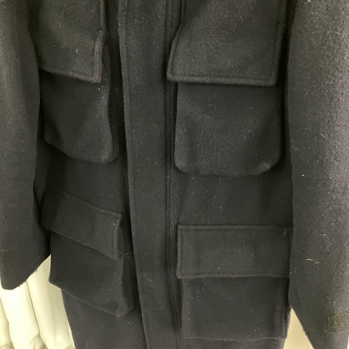 JPN VTG 빈티지 네이비 울 후드 코트 L 상품이미지4