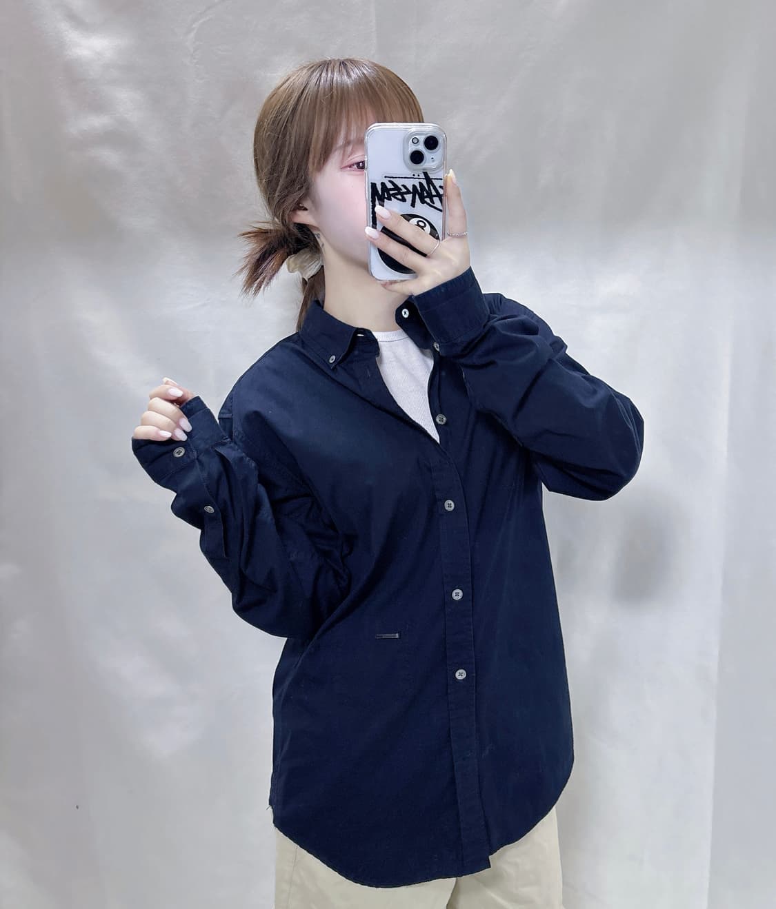 디젤 블랙 은장로고 솔리드 셔츠  상품이미지2