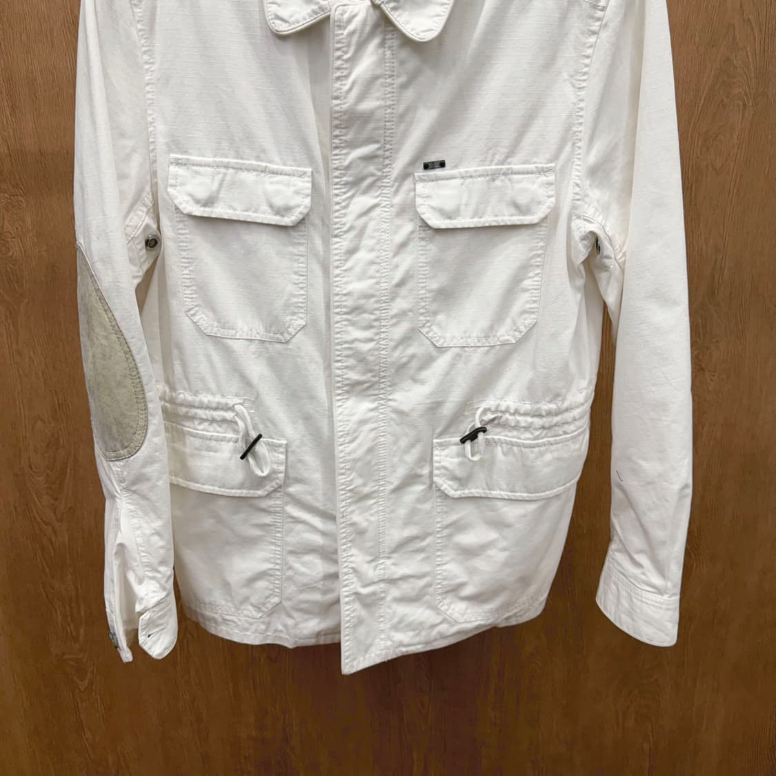 디젤 필드 자켓 숄더 램스킨 패치 웨이스트 스트링 디테일 아이보리 상품이미지5